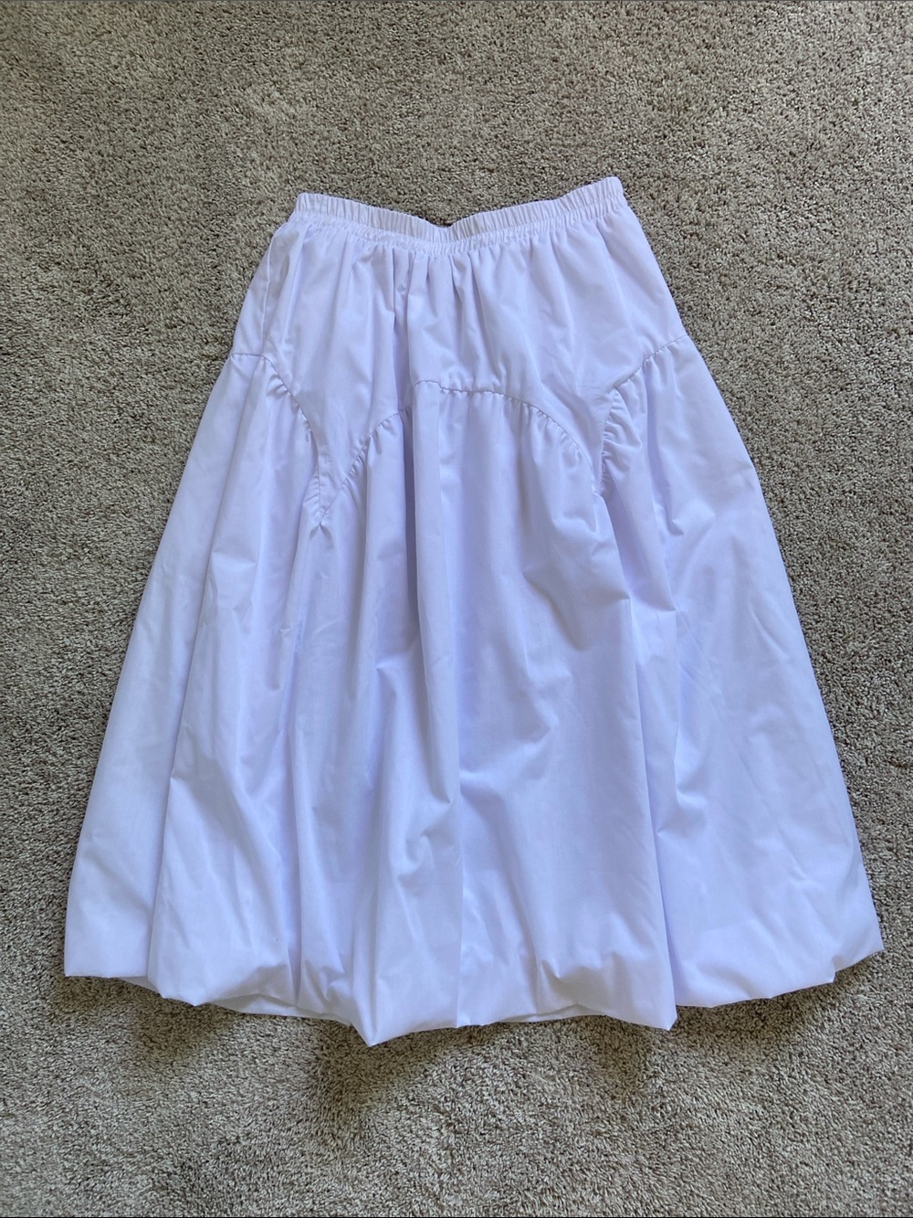 nlt • White Cotton Bubble Hem Midi Skirt